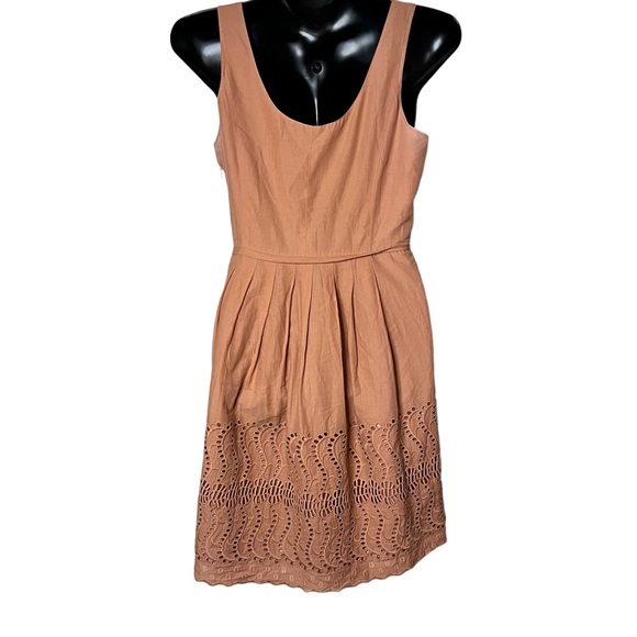 J. Crew Delaney Eyelet Blush Flare Tunic Dress Black Label - Size 6 - Picture 6 of 13